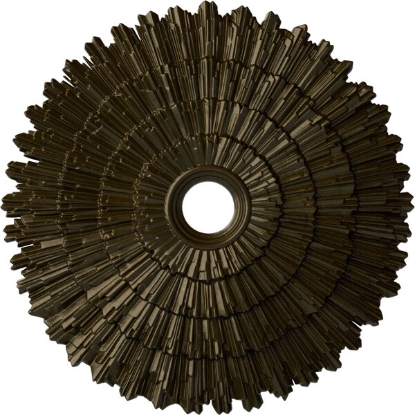 Ekena Millwork Eryn Ceiling Medallion (Fits Canopies up to 4"), 24 3/4"OD x 3 1/4"ID x 1 7/8"P, Green Gold CM24ENGGS - main